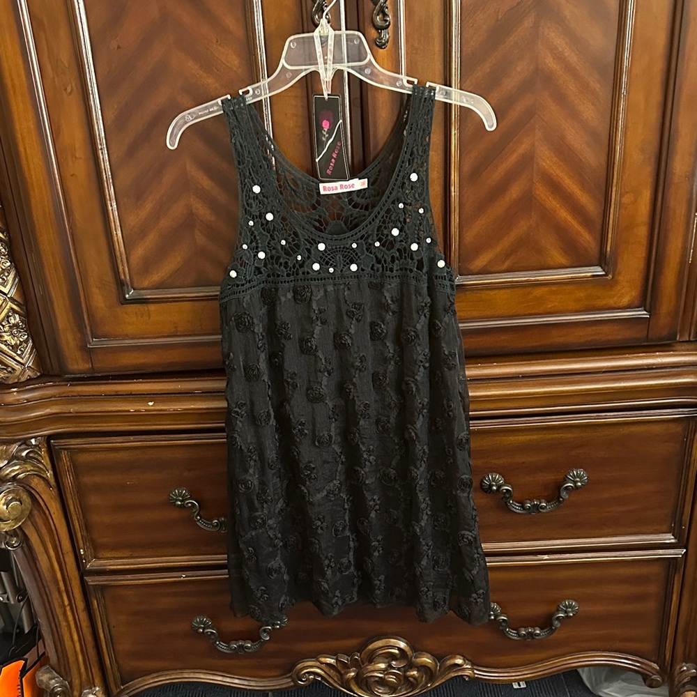 Black Crochet Swim Coverup